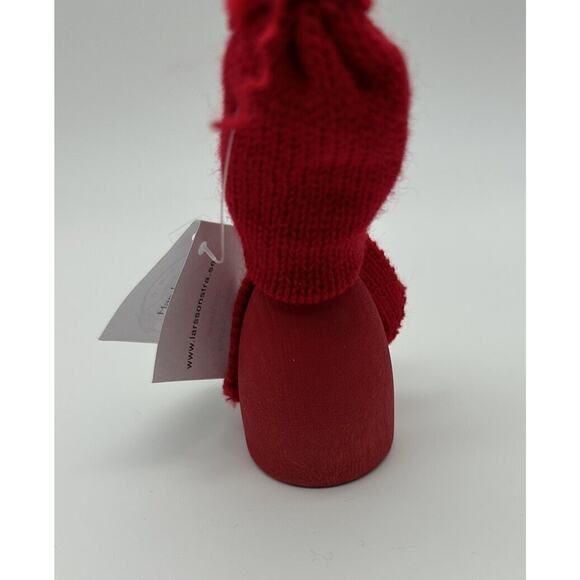 Larssons Tra Tranemo Santa Wood Red Scarf Heart Sweden Christmas Collectible NWT - Picture 2 of 4
